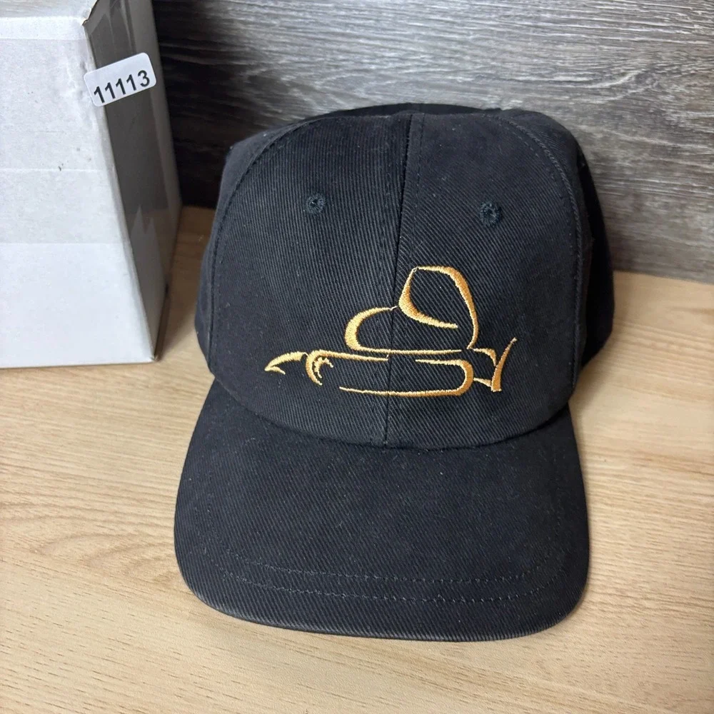 Vintage Bombardier Hat Cap Strap Back Black One Size Adjustable